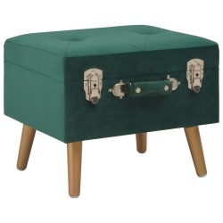 Tabourets de rangement lot de 3 Vert Velours 