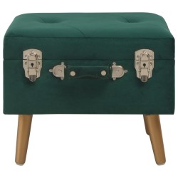 Tabourets de rangement lot de 3 Vert Velours 