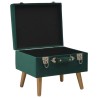Tabourets de rangement lot de 3 Vert Velours 