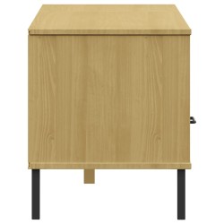 Meuble TV avec pieds en métal Marron Bois de pin massif OSLO 