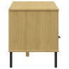 Meuble TV avec pieds en métal Marron Bois de pin massif OSLO 