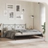 Cadre de lit métal sans matelas et tête de lit noir 180x200 cm 