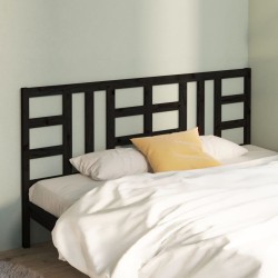 Tête de lit Noir 186x4x100 cm Bois massif de pin 