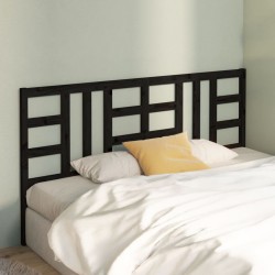 Tête de lit Noir 186x4x100 cm Bois massif de pin 