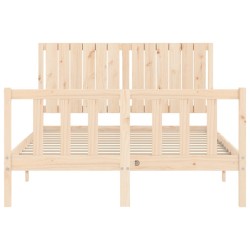 Cadre de lit sans matelas bois de pin massif 