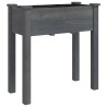 Jardinière avec doublure gris 71x37x76 cm bois massif de sapin 