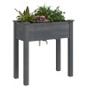 Jardinière avec doublure gris 71x37x76 cm bois massif de sapin 