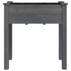 Jardinière avec doublure gris 71x37x76 cm bois massif de sapin 
