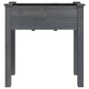 Jardinière avec doublure gris 71x37x76 cm bois massif de sapin 