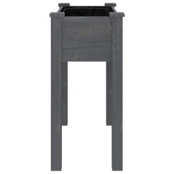 Jardinière avec doublure gris 71x37x76 cm bois massif de sapin 