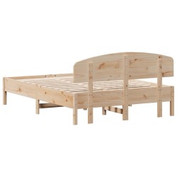 Cadre de lit sans matelas 135x190 cm bois de pin massif 