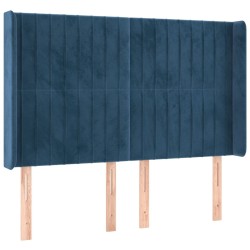 Tête de lit à LED Bleu foncé 147x16x118/128 cm Velours 