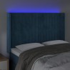 Tête de lit à LED Bleu foncé 147x16x118/128 cm Velours 