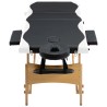 Table de massage pliable 3 zones Bois Noir et blanc 