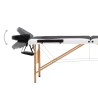 Table de massage pliable 3 zones Bois Noir et blanc 