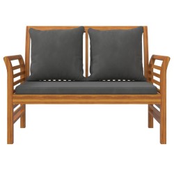 Banc de canapé avec coussins gris foncé Bois d'acacia solide 