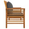 Banc de canapé avec coussins gris foncé Bois d'acacia solide 