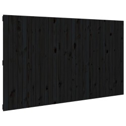 Tête de lit murale Noir 204x3x110 cm Bois massif de pin 