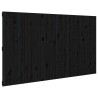 Tête de lit murale Noir 204x3x110 cm Bois massif de pin 