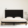 Tête de lit murale Noir 204x3x110 cm Bois massif de pin 