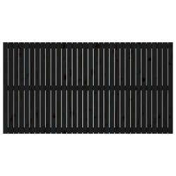 Tête de lit murale Noir 204x3x110 cm Bois massif de pin 