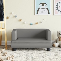 Canapé pour enfants gris 60x40x30 cm similicuir 