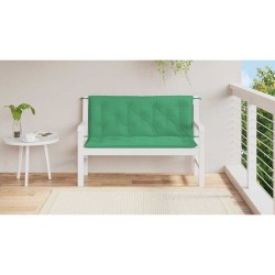 Coussin de banc de jardin vert 120x(50+50)x7 cm tissu oxford 