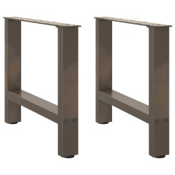 Pieds de table basse en acier naturel 2 pièces 60 x (42-43) cm Acier 