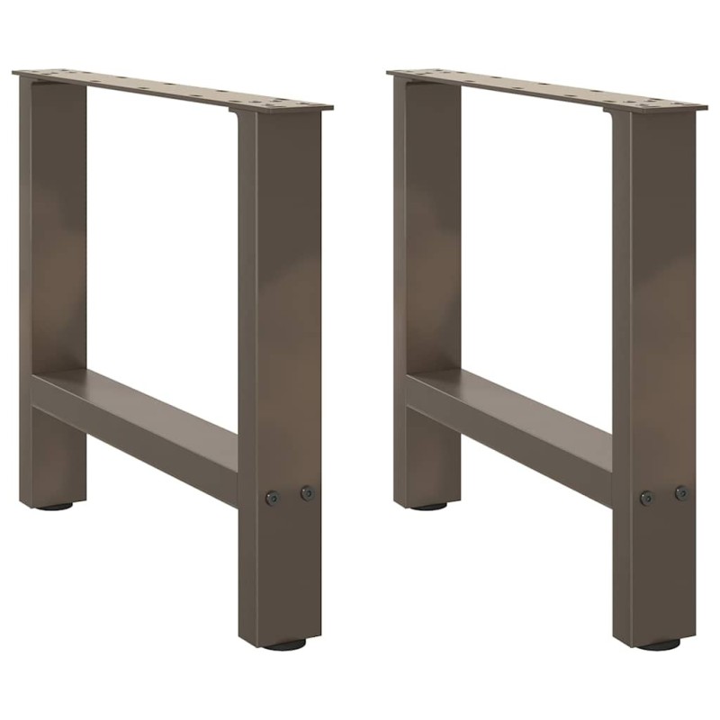 Pieds de table basse en acier naturel 2 pièces 60 x (42-43) cm Acier 
