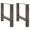 Pieds de table basse en acier naturel 2 pièces 60 x (42-43) cm Acier 