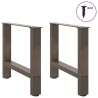Pieds de table basse en acier naturel 2 pièces 60 x (42-43) cm Acier 