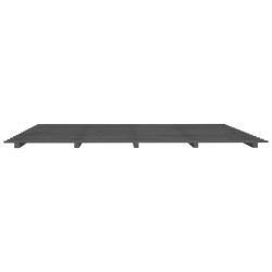 Cadre de lit sans matelas gris 200x200 cm bois massif de pin 