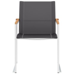 Chaises de jardin lot de 2 Textilène et acier inoxydable Gris 