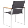 Chaises de jardin lot de 2 Textilène et acier inoxydable Gris 