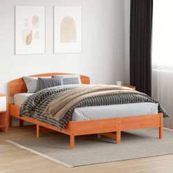 Tête de lit cire marron 160 cm bois massif de pin 