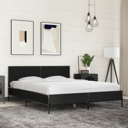 Cadre de lit sans matelas noir 160x200 cm 