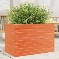 Jardinière cire marron 70x40x46 cm bois de pin massif 