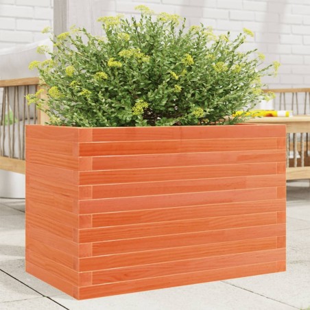 Jardinière cire marron 70x40x46 cm bois de pin massif 