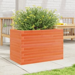 Jardinière cire marron 70x40x46 cm bois de pin massif 