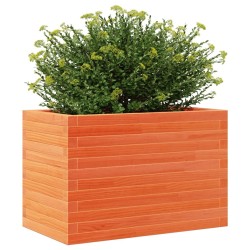 Jardinière cire marron 70x40x46 cm bois de pin massif 