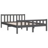 Cadre de lit sans matelas gris bois massif 140x190 cm 