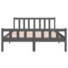 Cadre de lit sans matelas gris bois massif 140x190 cm 