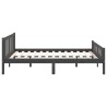 Cadre de lit sans matelas gris bois massif 140x190 cm 