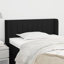 Tête de lit avec oreilles Noir 103x16x78/88 cm Tissu 