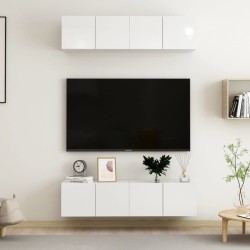 Meubles TV 4 pcs Blanc brillant 60x30x30 cm Bois d'ingénierie 