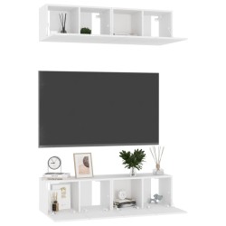 Meubles TV 4 pcs Blanc brillant 60x30x30 cm Bois d'ingénierie 