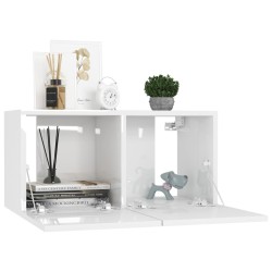 Meubles TV 4 pcs Blanc brillant 60x30x30 cm Bois d'ingénierie 