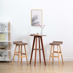 Tabourets de bar lot de 2 taupe tissu 