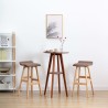 Tabourets de bar lot de 2 taupe tissu 