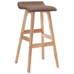 Tabourets de bar lot de 2 taupe tissu 